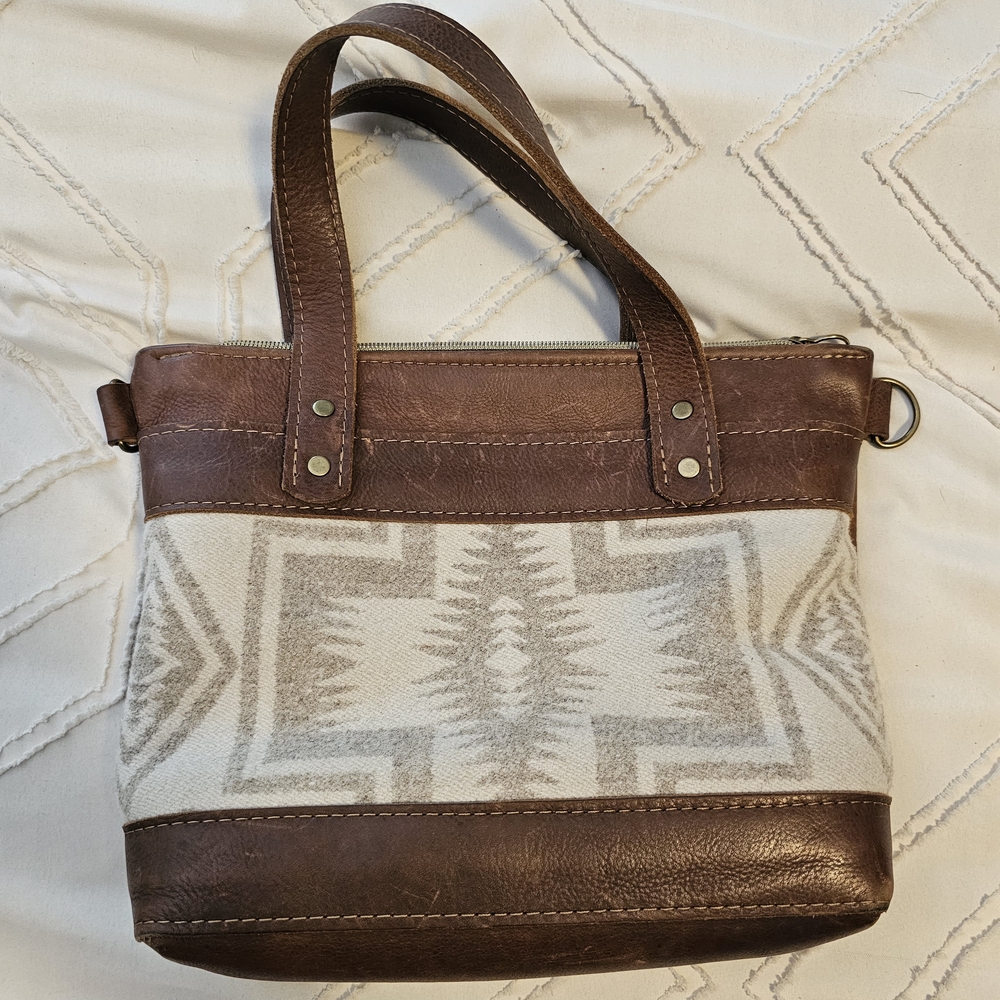 Southwestern Brown and Cream Geometric Tote